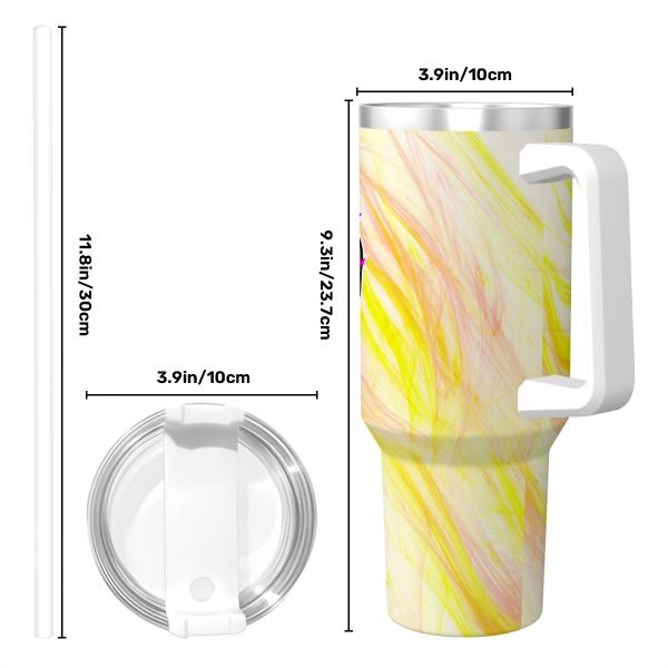 Tumbler mit Hundemotiv Sienna - Edelstahl, Becher, 1L, mit Strohhalm, bunt, Motive in Digitaler Popart, Mix, Mischling, Windhund, Podenco